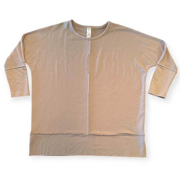 SPANX Tops - Spanx Soft Knit Lounge Top XS Raw Hem Center Seam Oversized Dolman Tunic Comfy
